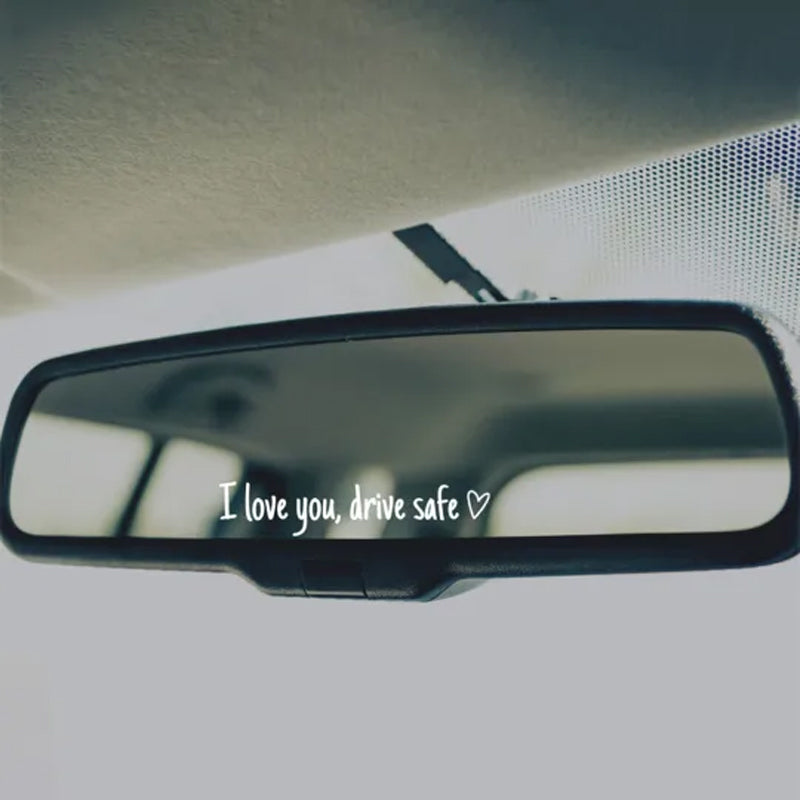 Gluschwein - Spiegelaufkleber „I Love You Drive Safe“