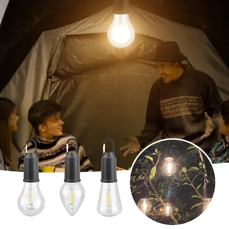 Gluschwein - 2024 Retro Neues Outdoor Camping Typ-C-Lade-Glühbirnenlicht