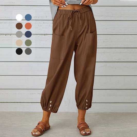 Gluschwein - Damen Sommer Caprihose mit weitem Bein