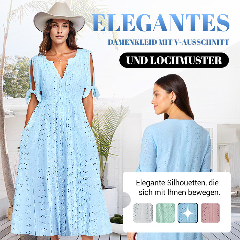 Gluschwein - 👗 50% RABATT! ⏰ Elegantes V-Ausschnitt-Kleid mit dezenten Cut-Outs für Damen – Figurumschmeichelnd, luftig & perfekt für Sommerpartys und besondere Anlässe 💃