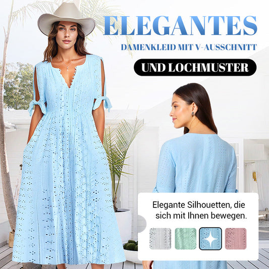 Gluschwein - 👗 50% RABATT! ⏰ Elegantes V-Ausschnitt-Kleid mit dezenten Cut-Outs für Damen – Figurumschmeichelnd, luftig & perfekt für Sommerpartys und besondere Anlässe 💃