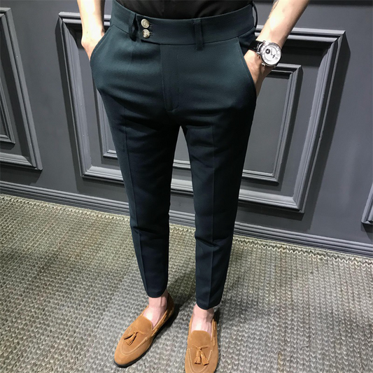 Gluschwein - Solide Slim-Fit-Formalhose dunkelgrün