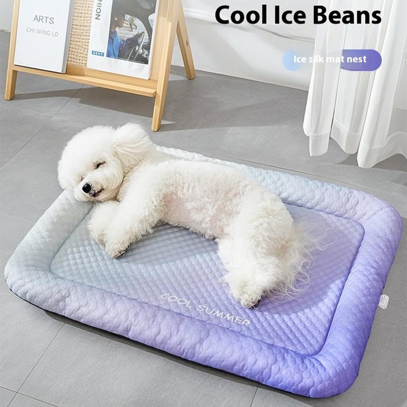 Gluschwein - 🐶🐱❄️ Kühlende Haustiermatte für Hunde und Katzen – Sommerliche Kühldecke aus Eisseide in Farbverläufen, atmungsaktives, weiches Schlafkissen für drinnen, Sofa und Auto, waschbar, verschiedene Größen erhältlich