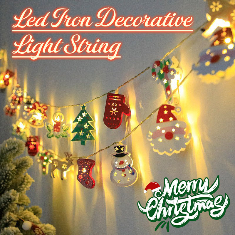 ChristmasGlow | Weihnachts LED-Eisen-Dekolichterkette