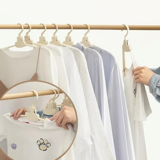 EasyHanger - Robuster klappbarer Kleiderbügel mit Ein-Knopf-Funktion und Knitterschutz [10 Stück]