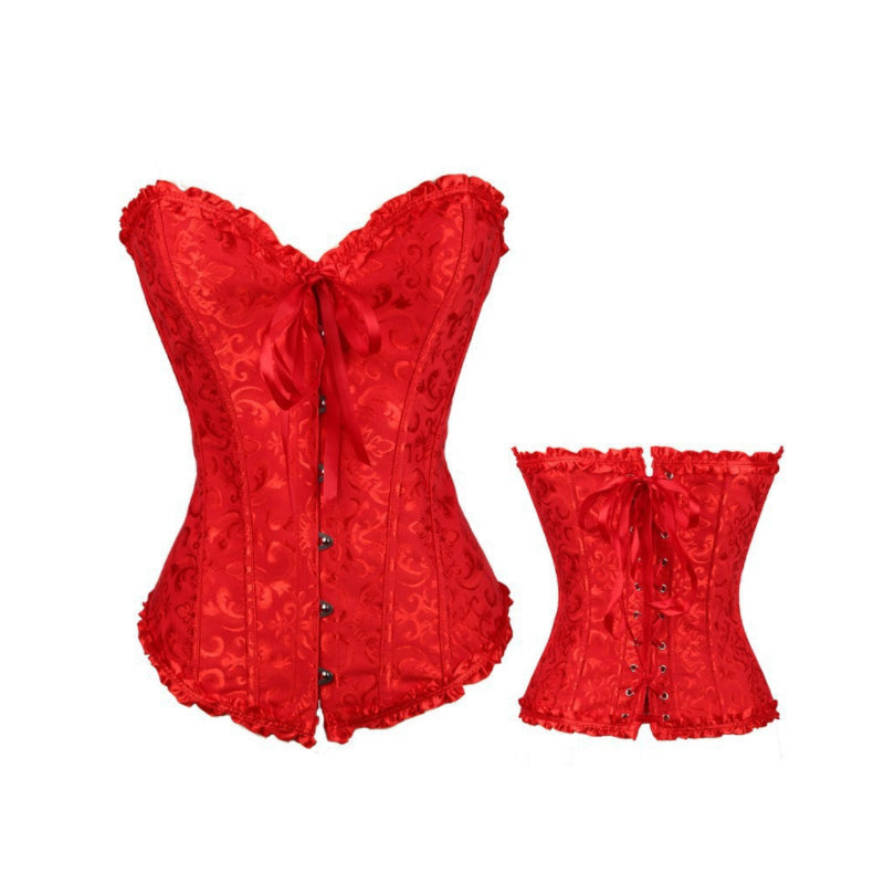 Gluschwein - Body Shaper Bustier mit Schnürung für Damen rot