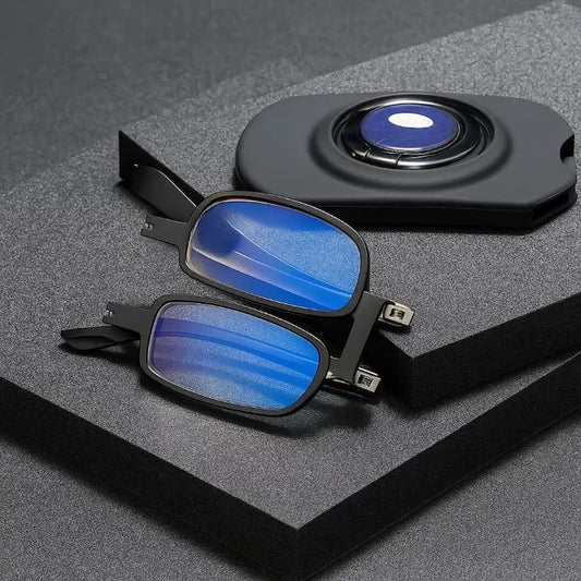 FoldGlasses - Gafas de lectura progresivas sin montura con filtro de luz azul y montura de titanio
