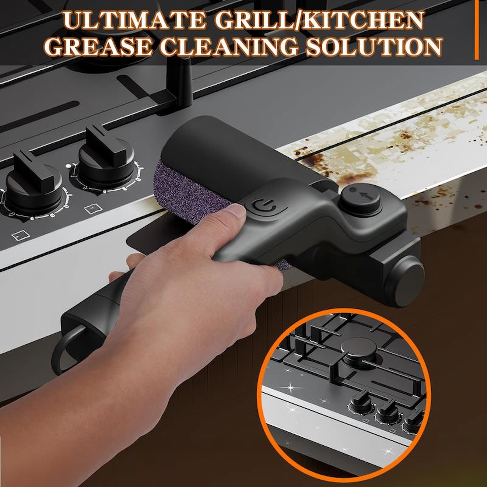 Gluschwein - Electric BBQ Grill Brush - So reinigen Sie Ihren Grill am effektivsten | Kabellos und wiederaufladbar