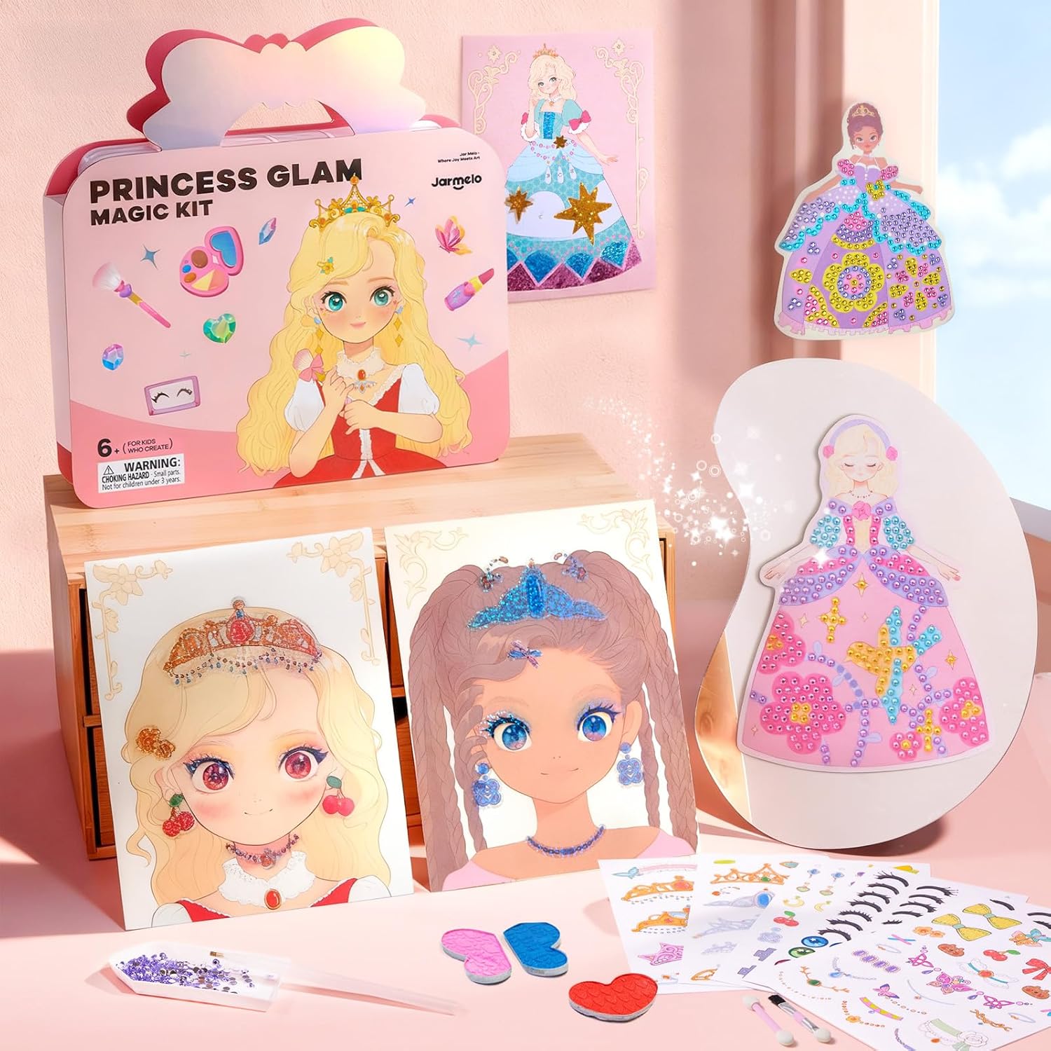Gluschwein - Princess Art Studio - 4-in-1-Prinzessinnen-Kunststudio | Bastelbuch mit Make-up, Schmucksteinen und Folie