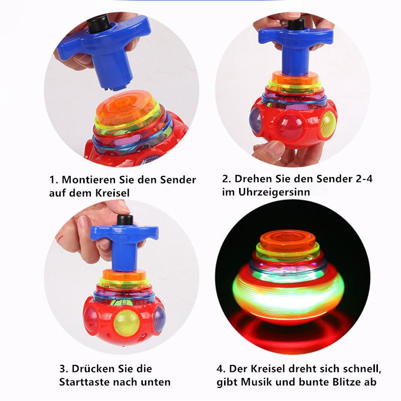 Gluschwein - Musik Blinkendes Spinner Spielzeug mit Launcher🎁Bestes Weihnachtsgeschenk für Kinder