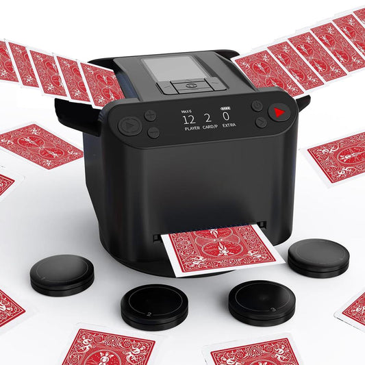 CardShuffler - Automatischer Kartenmischer & Dealer mit 4 Fernbedienungen zum Kartenziehen