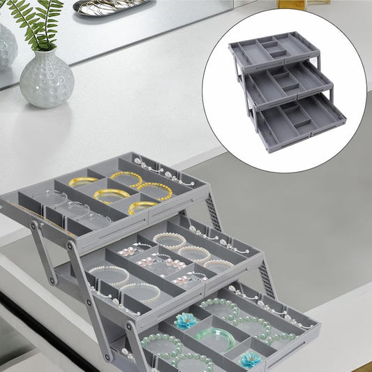 MakeUpTray - Organizador de cajones inteligente de 3 niveles: aprovecha al máximo tu espacio de almacenamiento