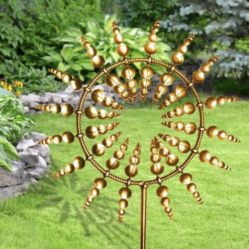 Gluschwein - Garden Magic Kinetische Windmühle aus Metall Golden