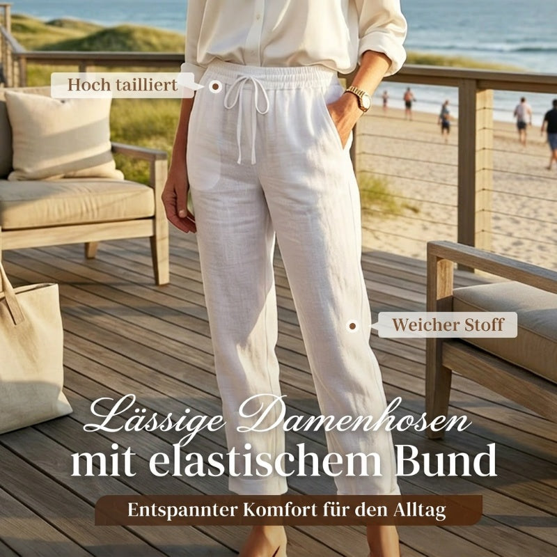 👖🌿 Damenhose aus Baumwolle & Leinen mit Elastischem Bund – Bequem, Atmungsaktiv & Lässiger Look 🥰（副本）