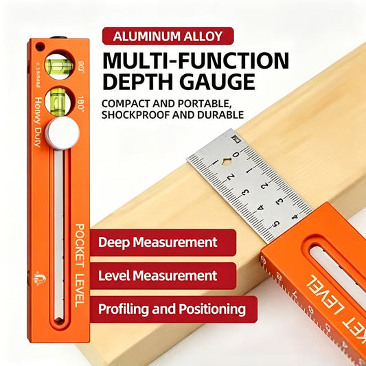 Gluschwein - 📏 42% RABATT! 🔧 Multifunktionales Markier-Lineal mit Wasserwaage – Präzises Anzeichnen, integrierte Libelle & ideal für Holzarbeiten, Fliesenlegen und DIY-Projekte 🛠️