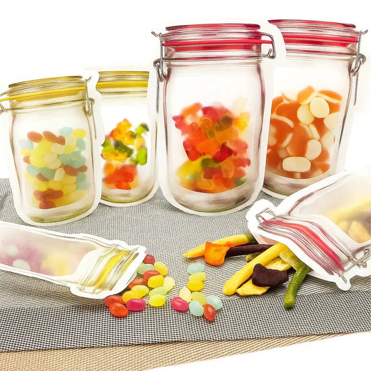 Ziplock-Beutel im Einmachglas-Stil – Wiederverwendbar & auslaufsicher