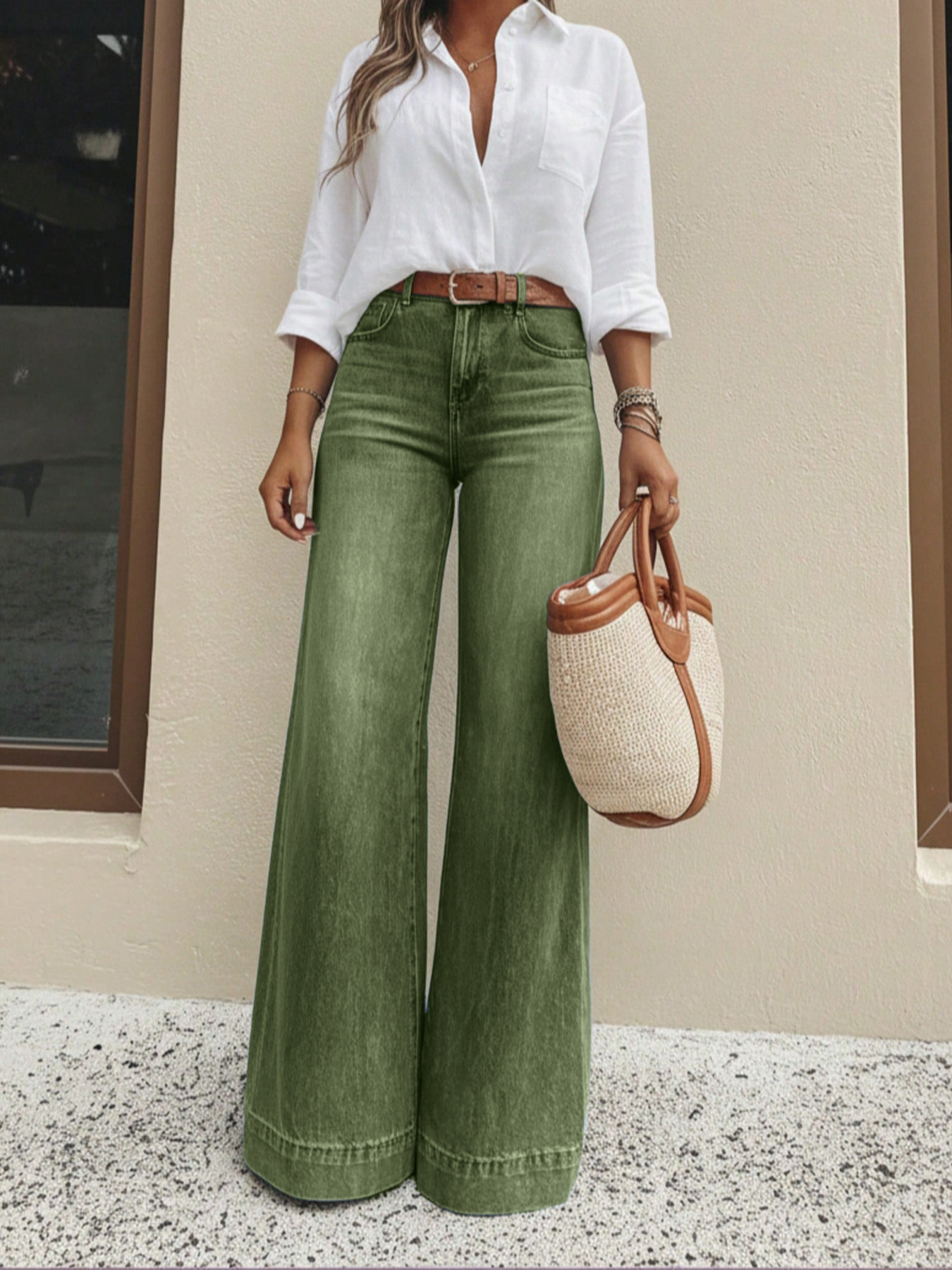 📢📢50%Rabatt!!!🎉🏆 Verkaufsschlager – jetzt halber Preis! Beinverlängernde Wide-Leg Jeans
