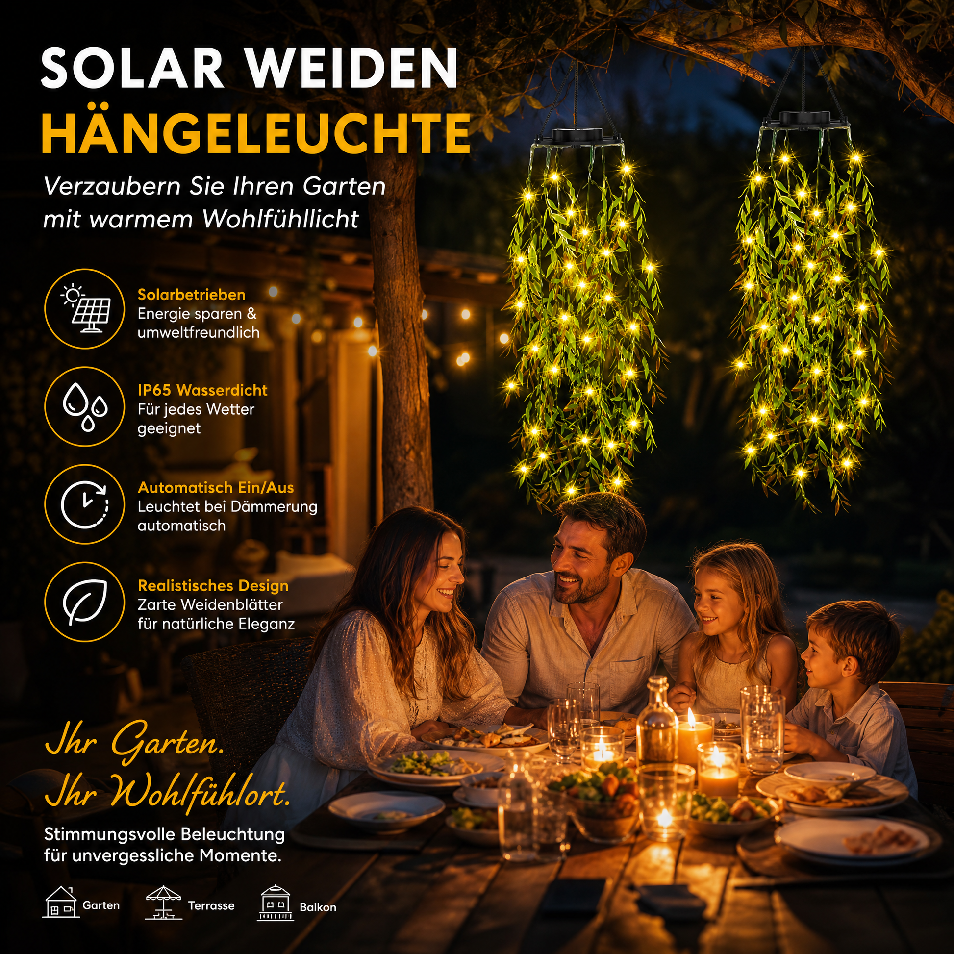 Gluschwein - ☀️ KAUFE 3, ERHALTE 1 GRATIS! 🌿 Solar-Efeu-Lichterkette – Wasserdicht, 8 Modi & flexibel – Perfekt für Garten, Balkon & Wanddekoration 💡
