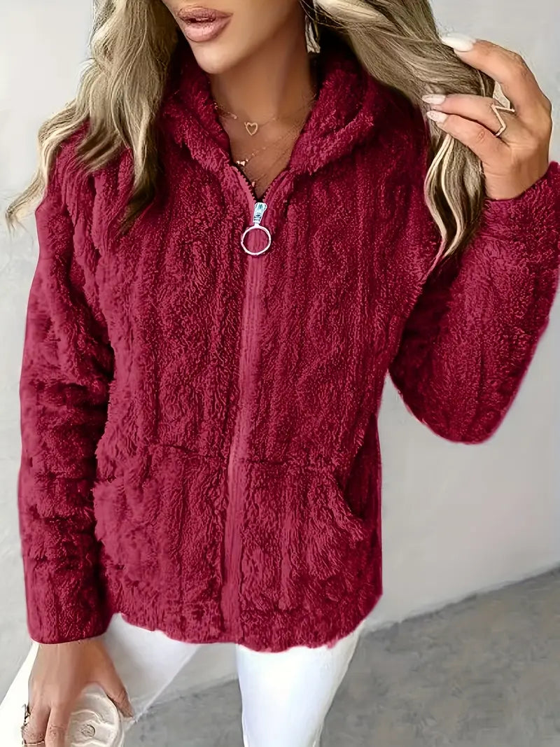 Ganka - Langarm Kapuzenpullover Mit Reißverschluss