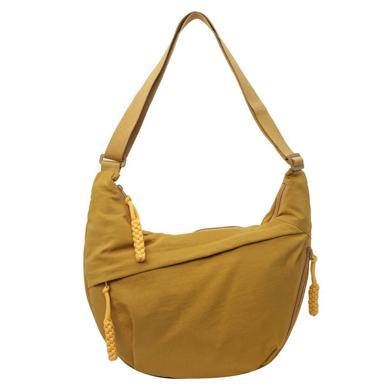 Einfarbig Nylon Crossbody Hobo Tasche