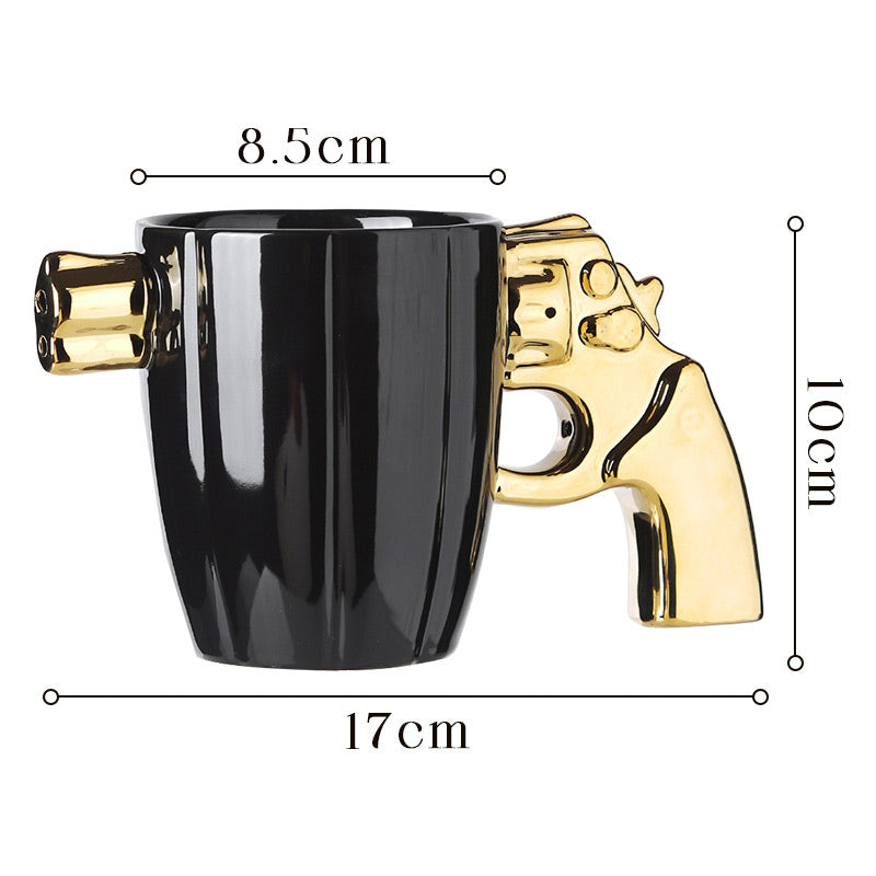 GunMug | Taza de café creativa y novedosa con empuñadura de revólver