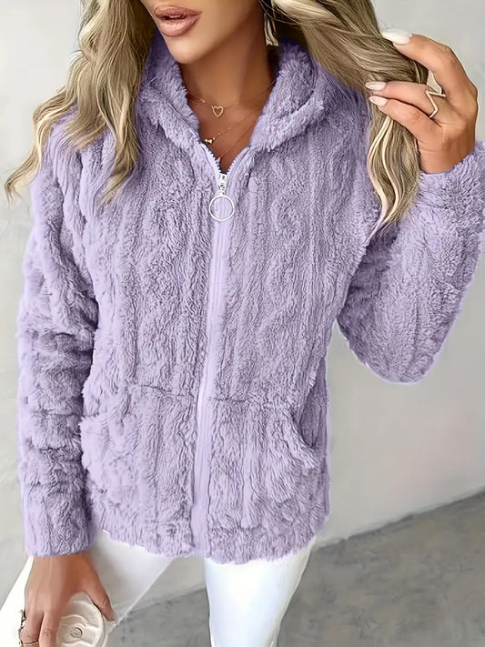 Ganka - Langarm Kapuzenpullover Mit Reißverschluss