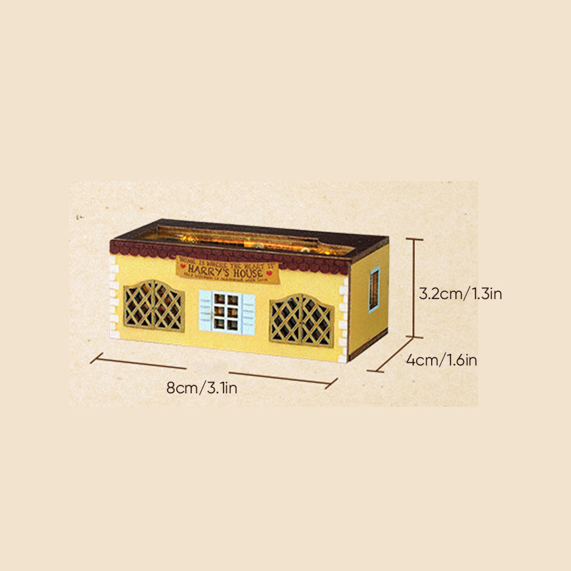 Gluschwein - Mini-Kaninchenstadt Holz Puppenhaus-Bausatz mit Möbeln