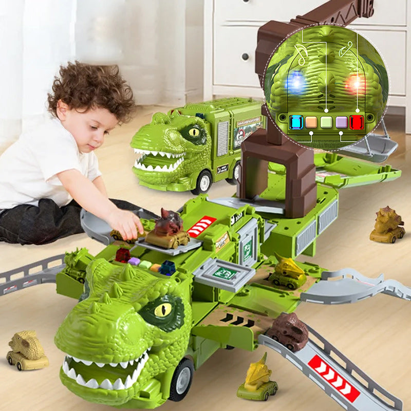 Gluschwein - Neues Spielzeugset Dinosaurier-Transforming-Engineering-LKW-Strecke