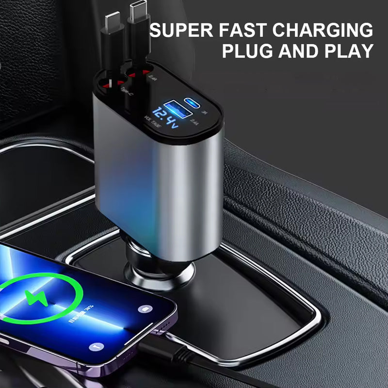 Chargeur rapide pour voiture rétractable 