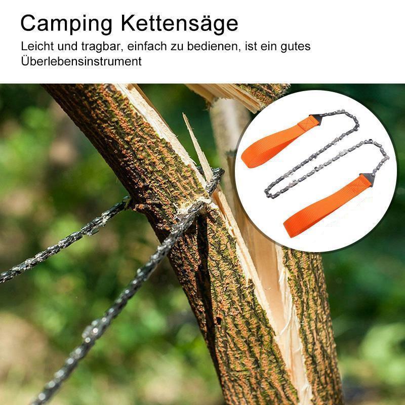 Gluschwein - Hand Chain Saw - Handkettensäge Edelstahl 65 Mn – Zusammenklappbar mit Gürteltasche