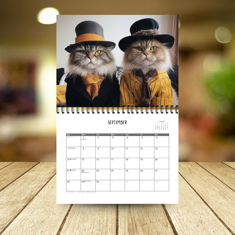 Gluschwein - 2025 Stilvoller Katzenkalender/Geschenk für Katzenliebhaber