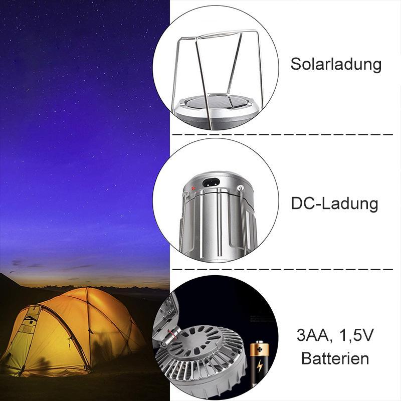 Gluschwein - 6 in 1 tragbares Outdoor-LED-Campinglicht mit Ventilator