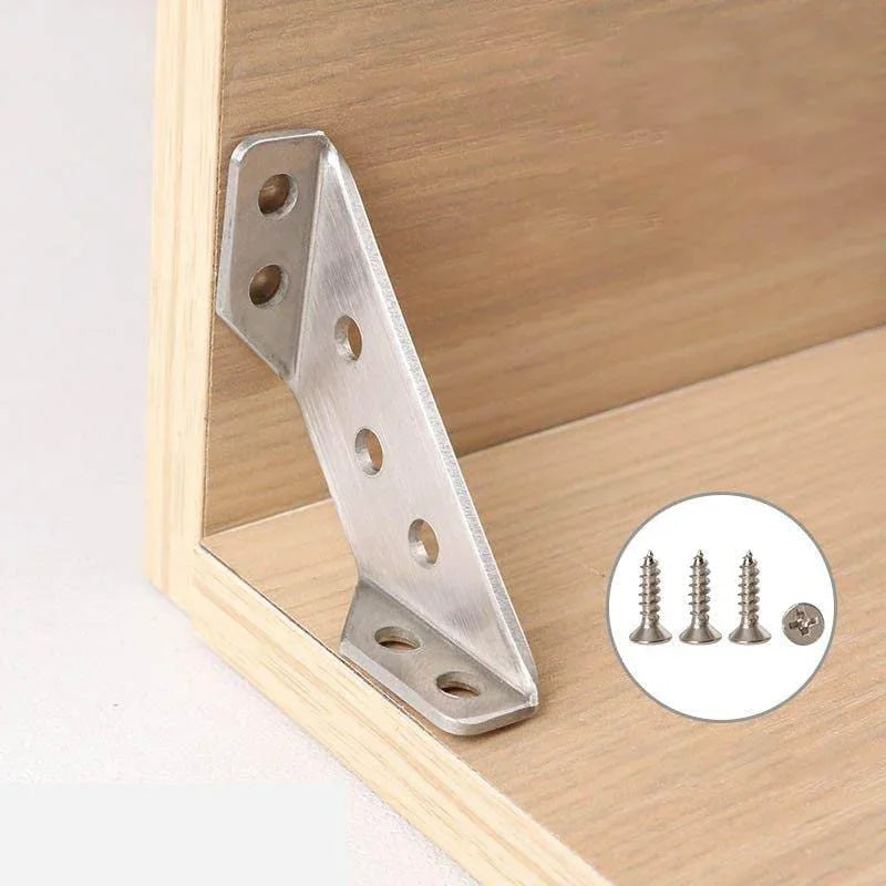 MesoTie - Conectores de esquina para muebles de acero inoxidable - Soportes robustos [10 piezas]