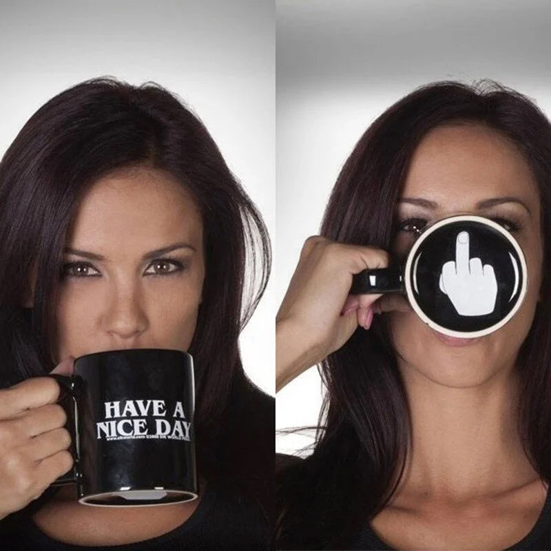 Gluschwein - Lustige Mittelfinger-Tasse „Have a Nice Day“