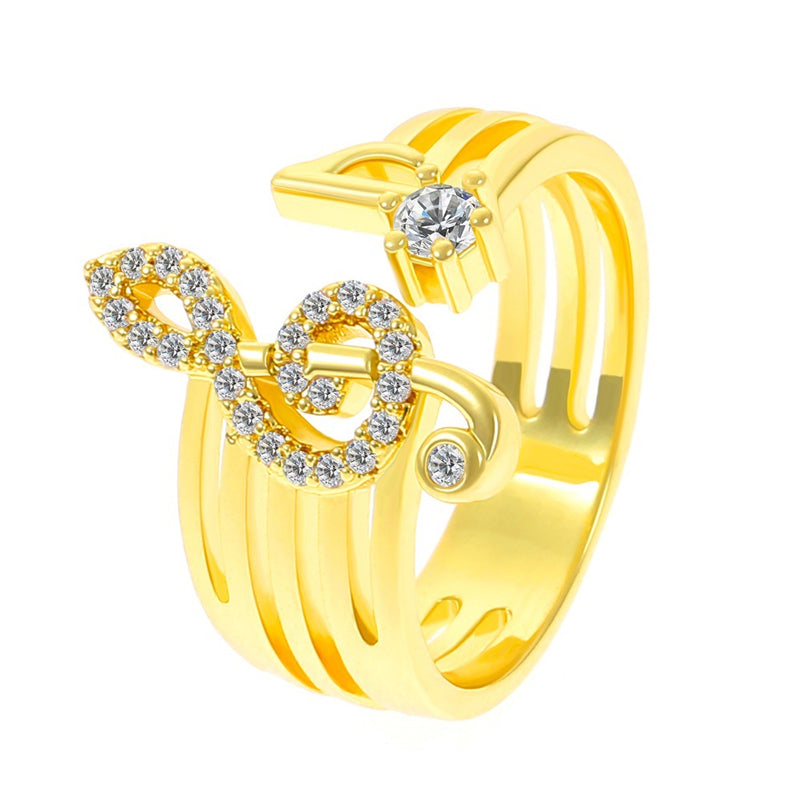 Gluschwein - Musiknote Symbol Ring Goldene