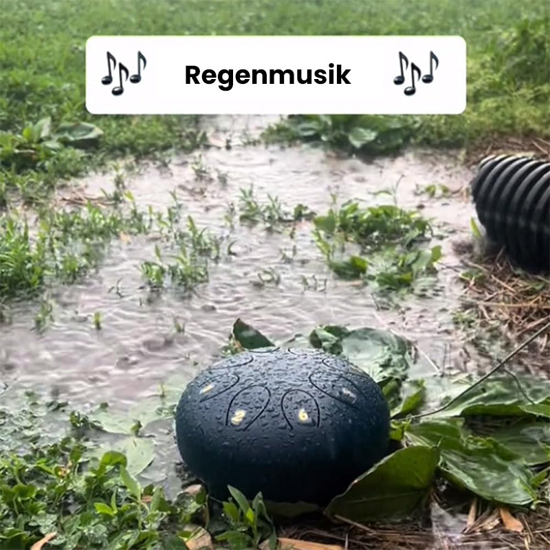 Regentrommel als Garteninstrument