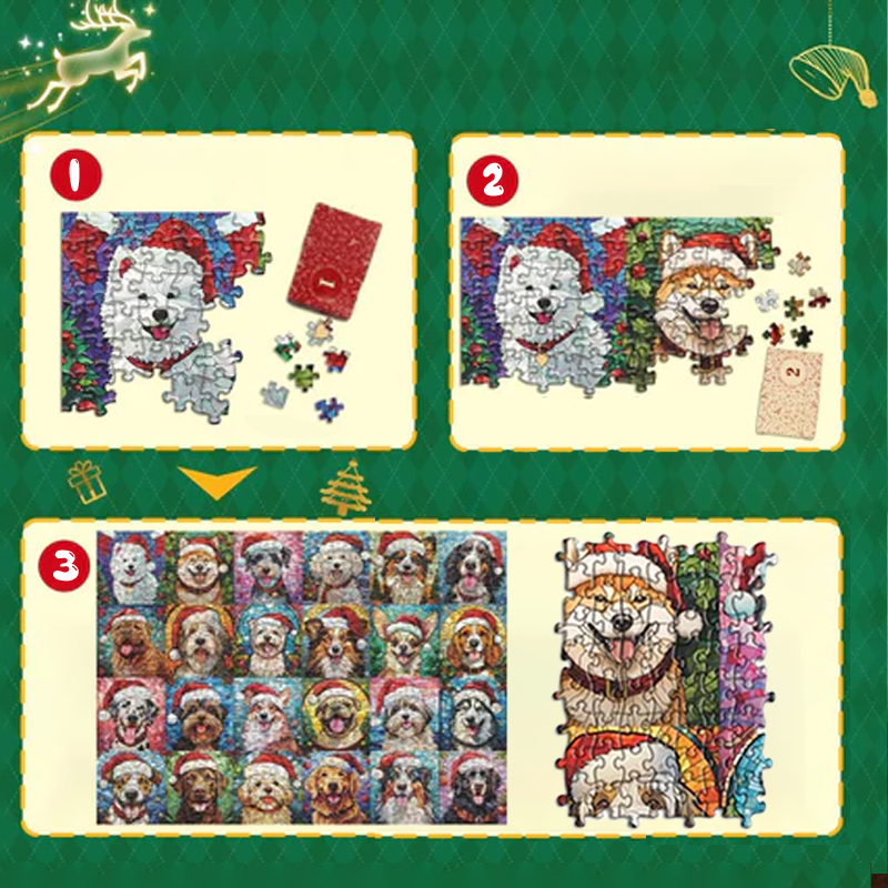 Puzzle Calendrier de l'Avent Joyeux Noël pour chiens