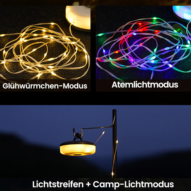 Gluschwein - Wasserdichte tragbare verstaubare Lichterkette für den Außenbereich