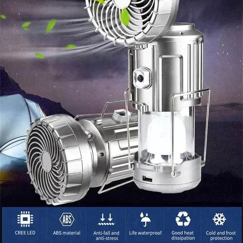 🔥Solange der Vorrat reicht 40 % Rabatt!🎉Tragbare LED-Campinglampe mit Ventilator（Sommer-Sonderangebot）