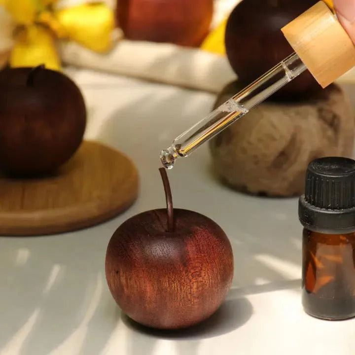 AppleScent - AromaApfel – 2 Stück Handgefertigte Diffusoren aus Naturholz für ätherische Öle