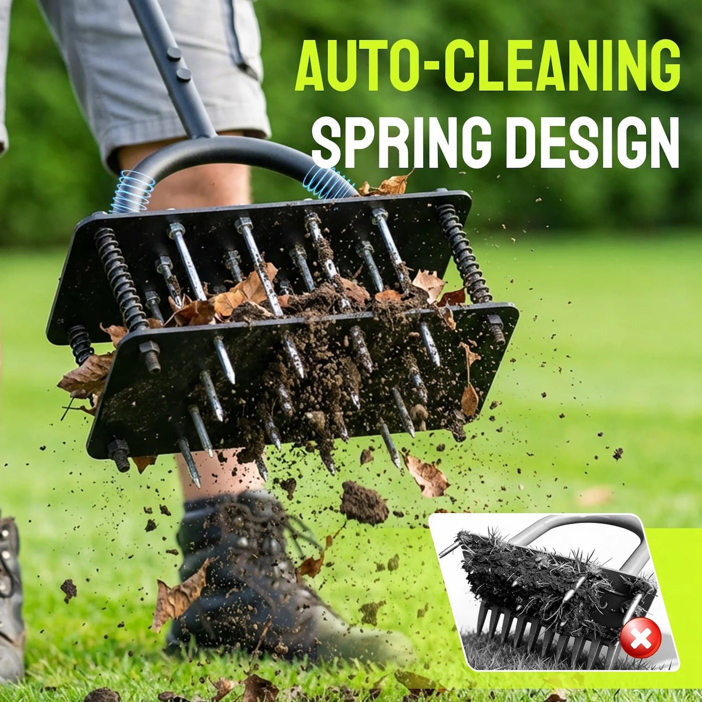 Gluschwein - Lawn Aerator - Automatischer, selbstreinigender Rasenbelüfter