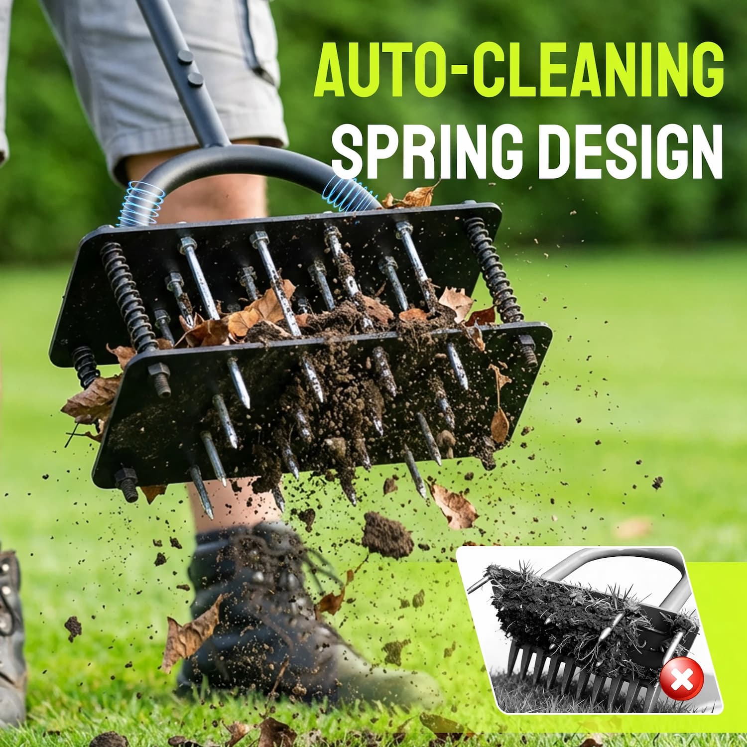 Gluschwein - Lawn Aerator - Automatischer, selbstreinigender Rasenbelüfter