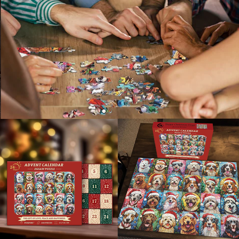 Puzzle Calendrier de l'Avent Joyeux Noël pour chiens