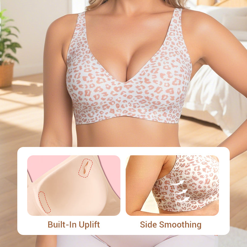 💜💜Jelly Wireless Damen Komfortable kabellose Push-up-BHs, nahtlose T-Shirt-BHs, BHs mit tiefem V-Ausschnitt für jeden Tag