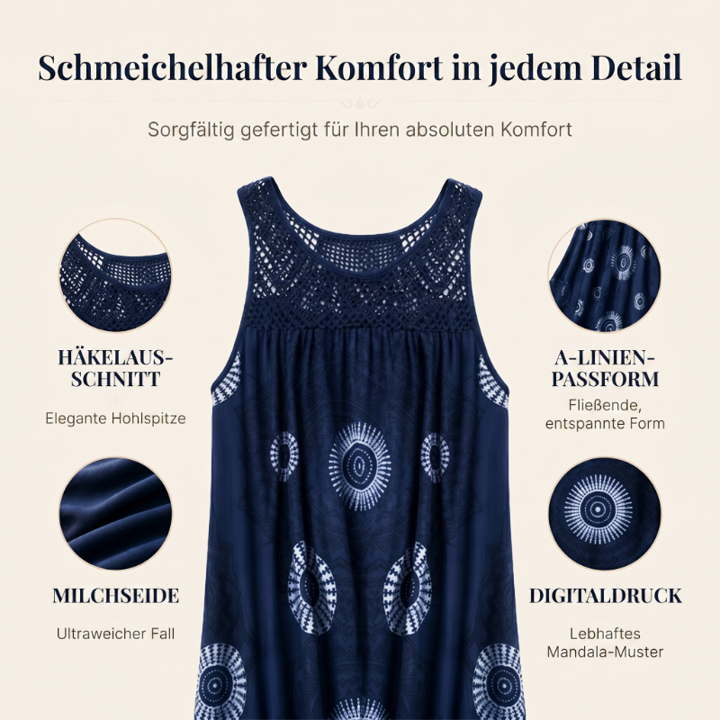 💥Kaufen Sie 2 versandkostenfrei💥Damen-Sommerkleid mit O-Ausschnitt und ärmellosem Print