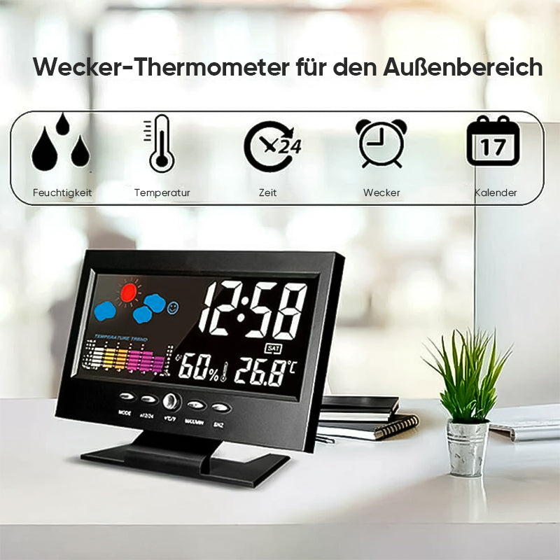 Gluschwein - Digitaler LED-Wecker mit Temperatur- und Feuchtigkeitsüberwachung