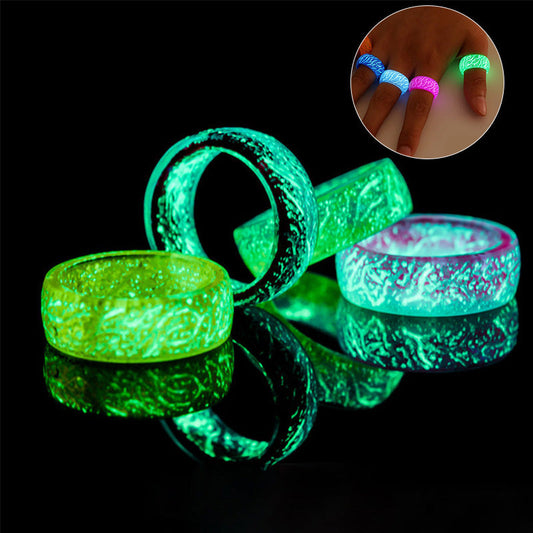 Gluschwein - Fashion Colorful Luminous Resin Fluorescent Glowing Ring