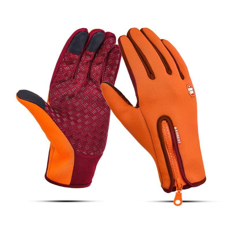 Gluschwein - Premiume warme winddichte wasserdichte Touchscreen Handschuhe Unisex Orange