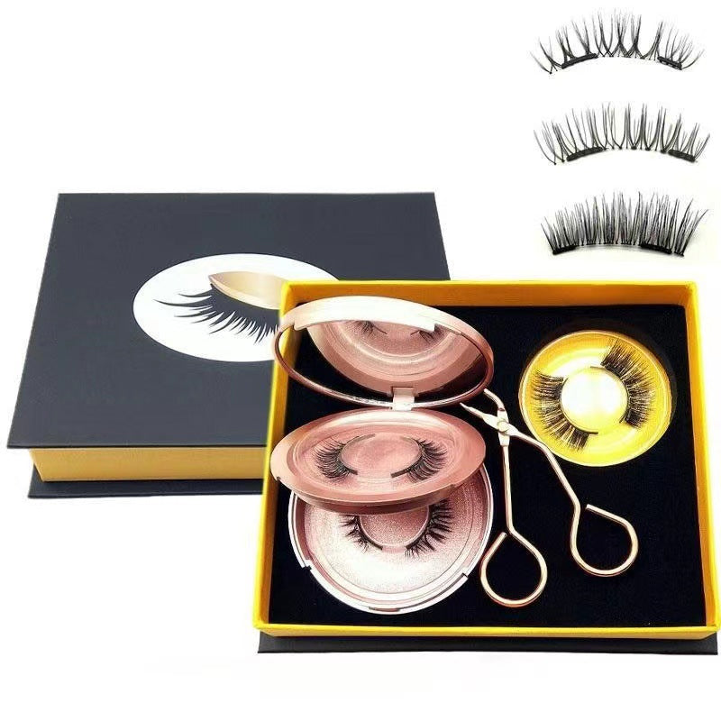 Gluschwein - Set mit magnetischen falschen Wimpern Gemischtes Paket (T01+T05+T18)Drei Paar (Geschenkbox )