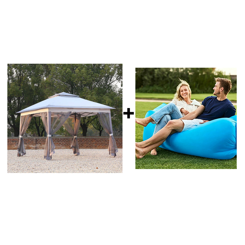 🚩Kostenloser Versand🌞Multifunktionaler Garten-Sonnenschirm mit Moskitoschutznetz, windfest, regenfest & sonnenschützend